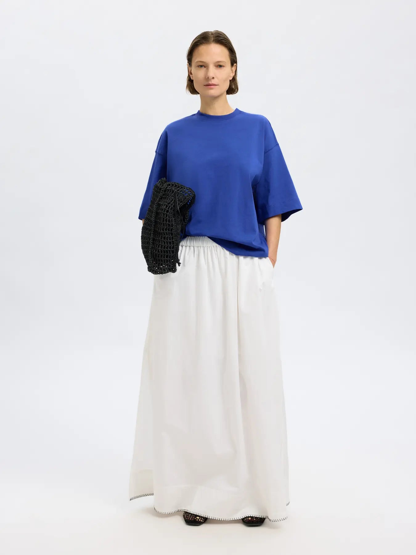 SLFCOLWOMAN 2/4 Oversized tee Dazzling blue