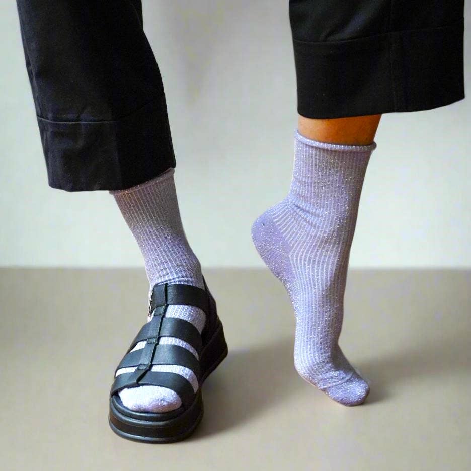 KLUE Glitter Lurex socks - Lilac