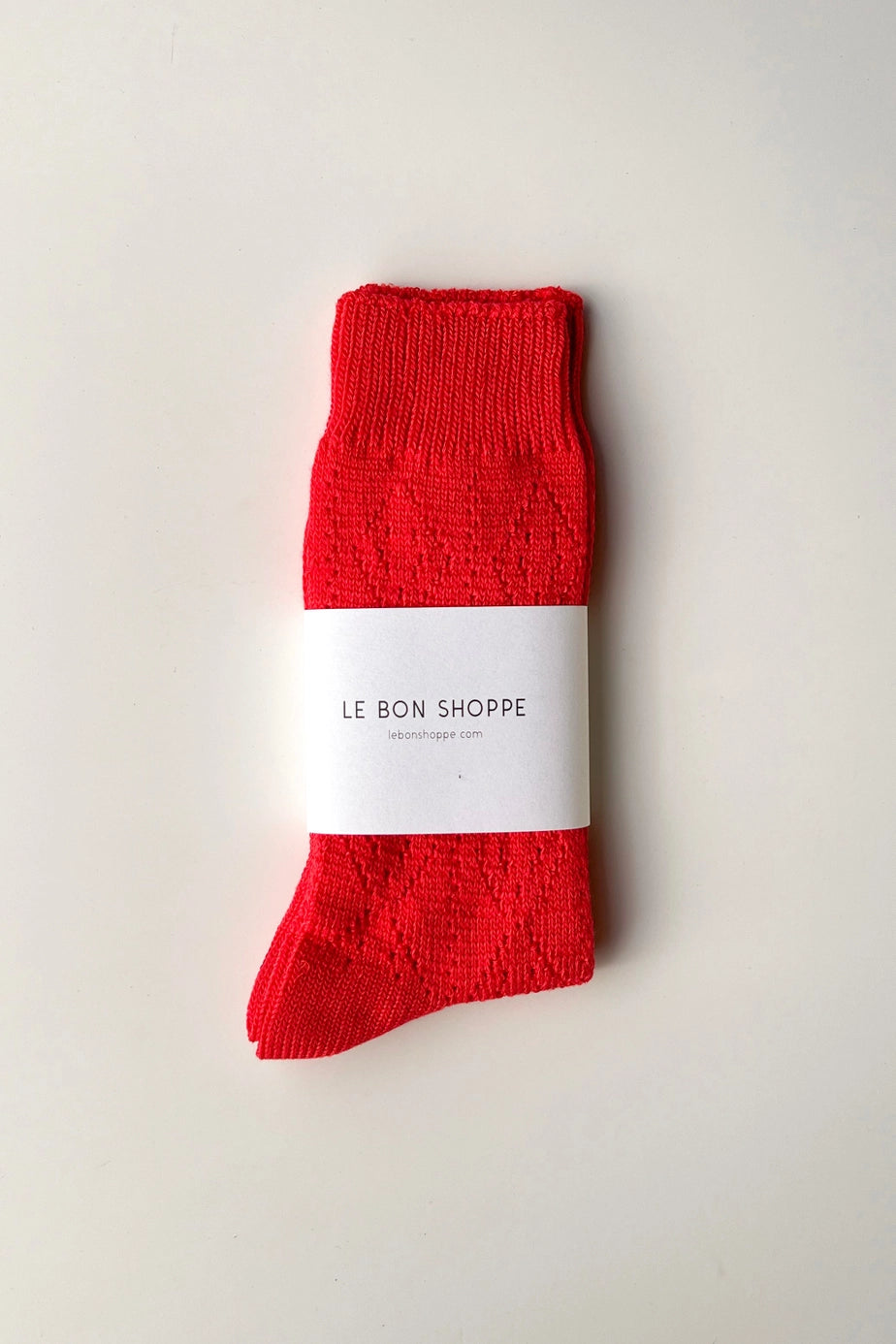 MODAL Eyelet Socks - Poppy Red