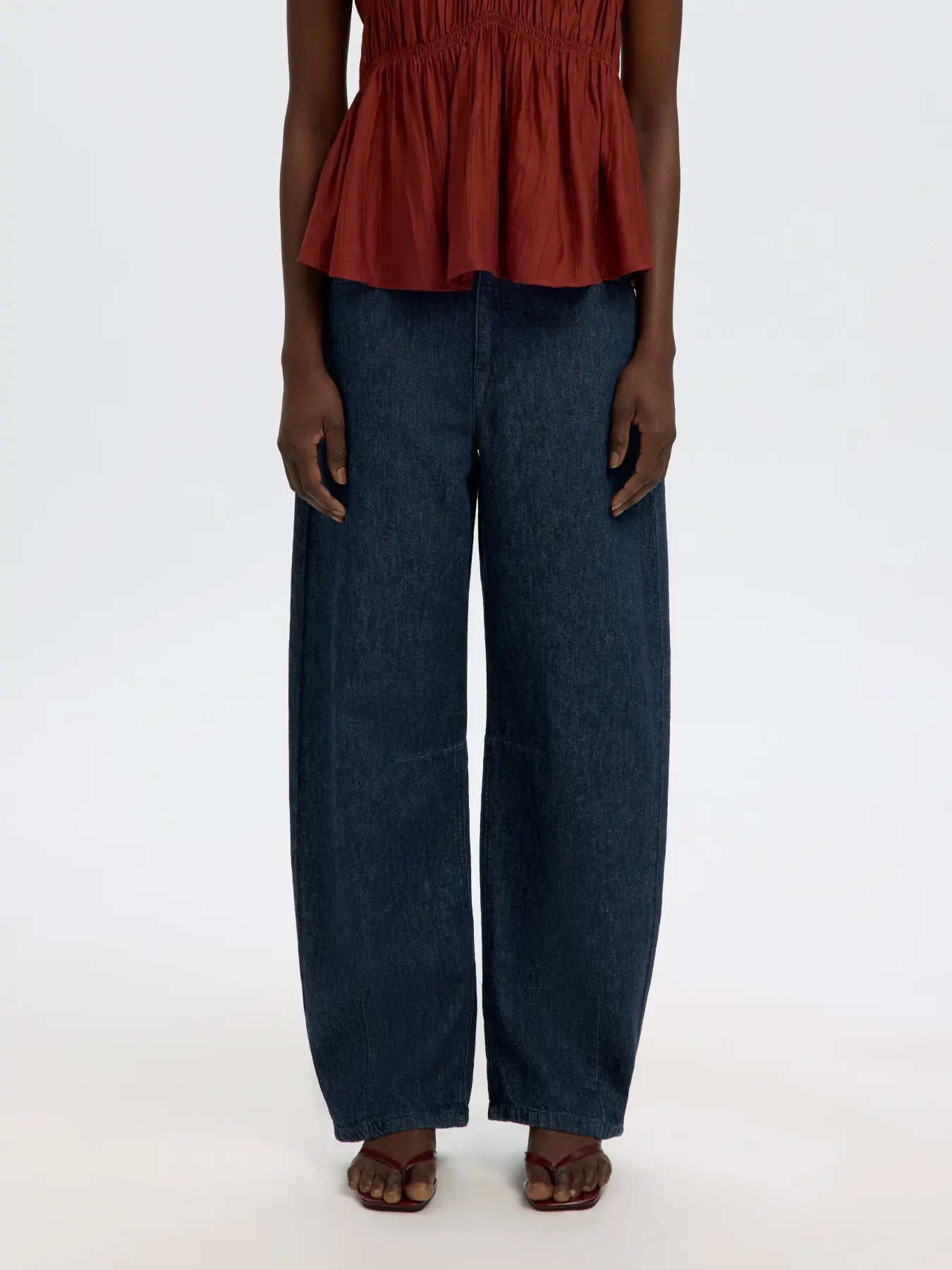 SLFLOOSE Barrel Hanny MW Jeans - Dark Blue