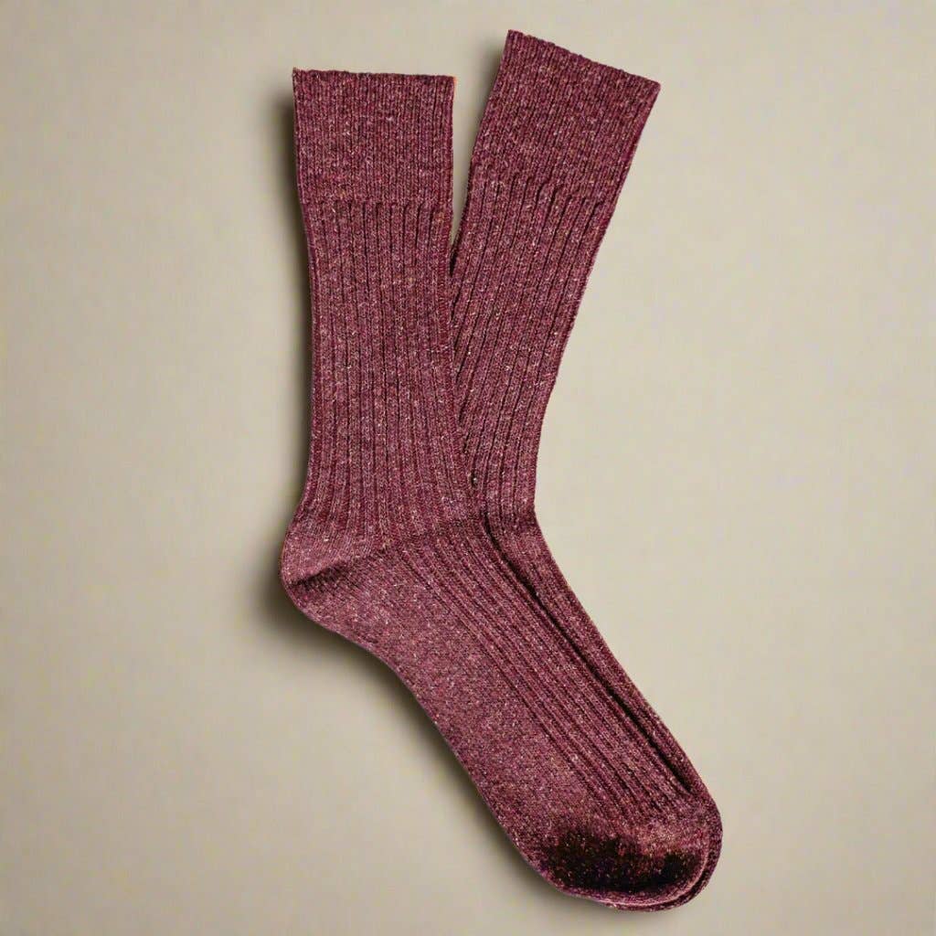 KLUE Silk and Wool DUST STAR socks - Burgundy