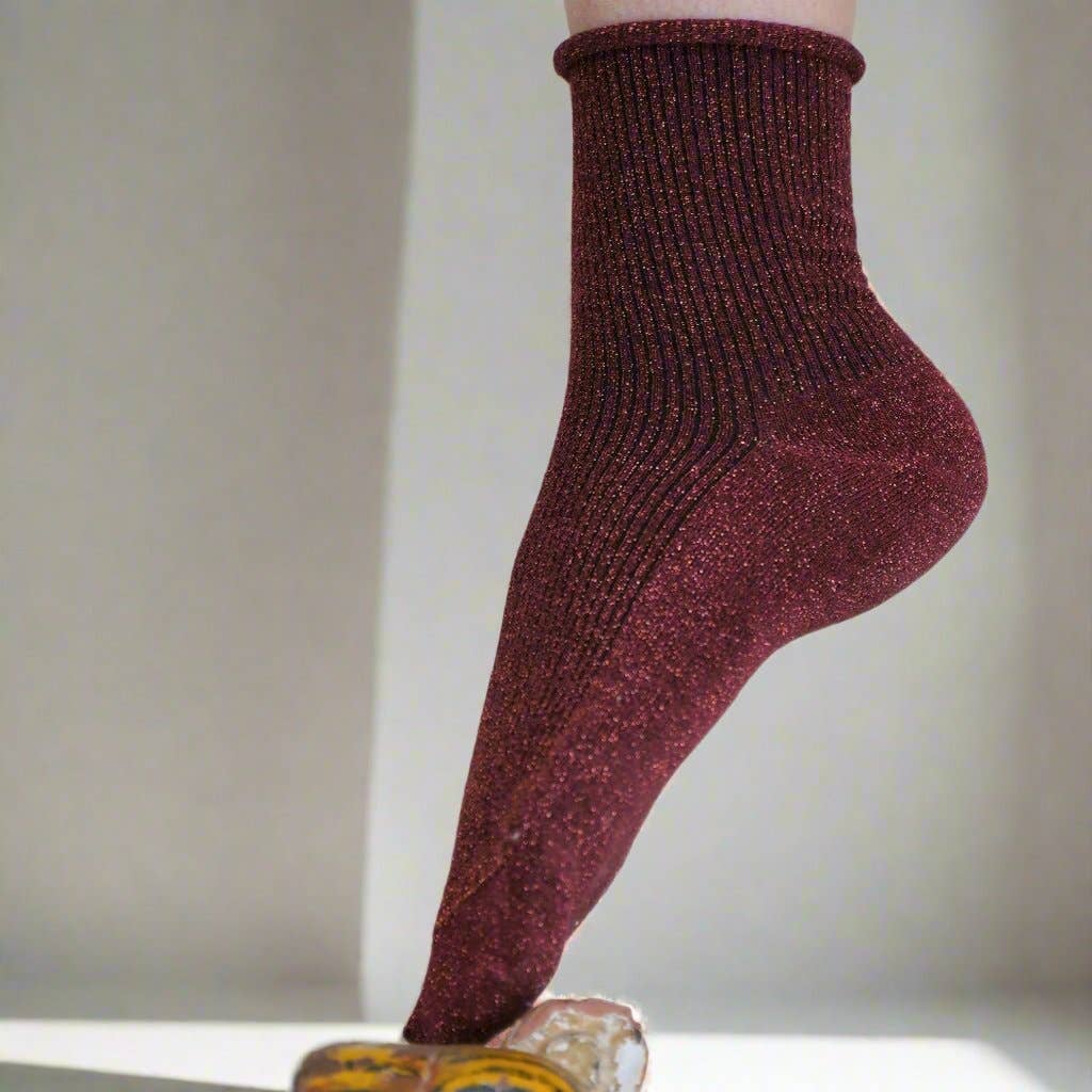 KLUE Glitter Lurex socks - Red