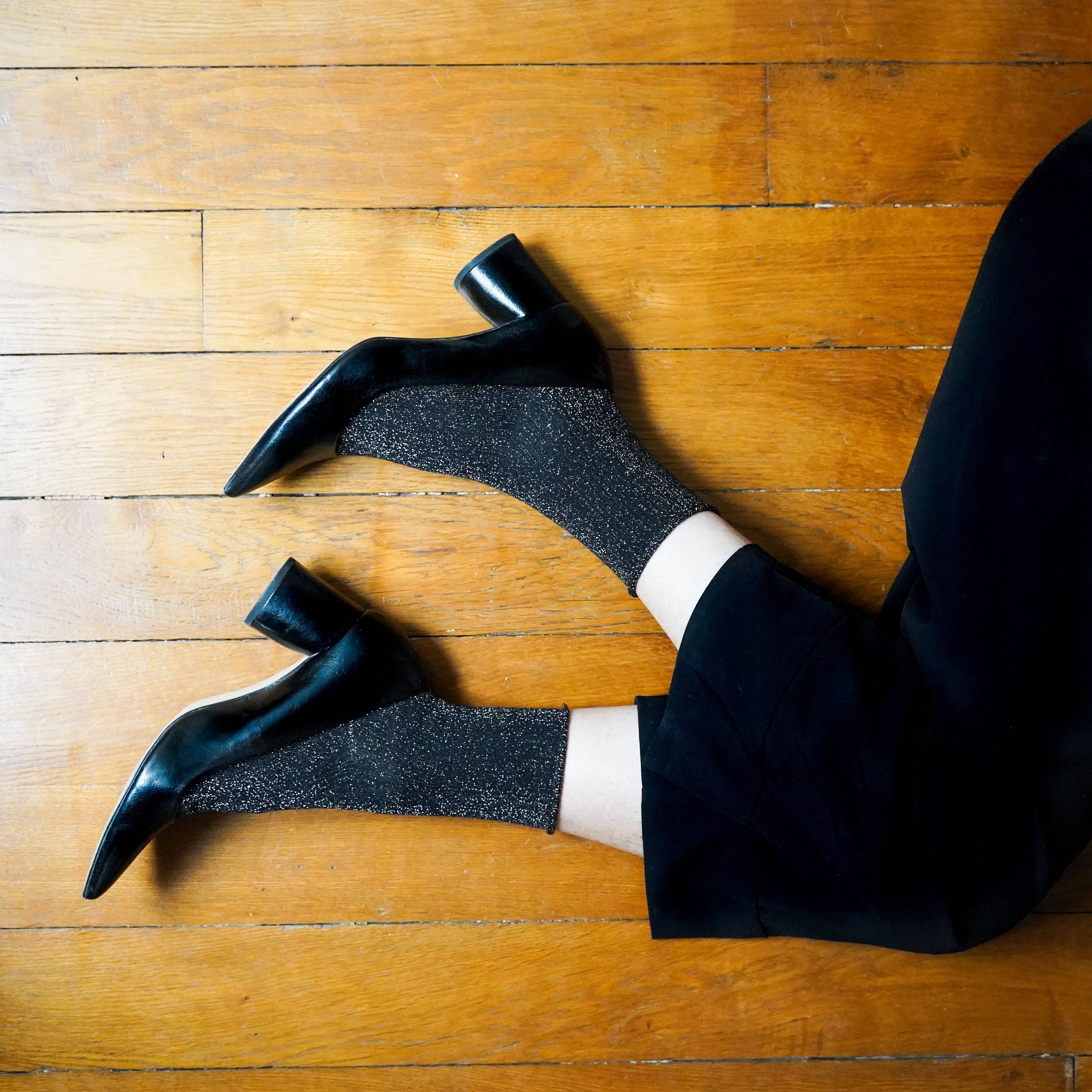 KLUE Glitter Lurex socks - Black