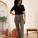 LEA Straight Ankle Jeans LEOPARD