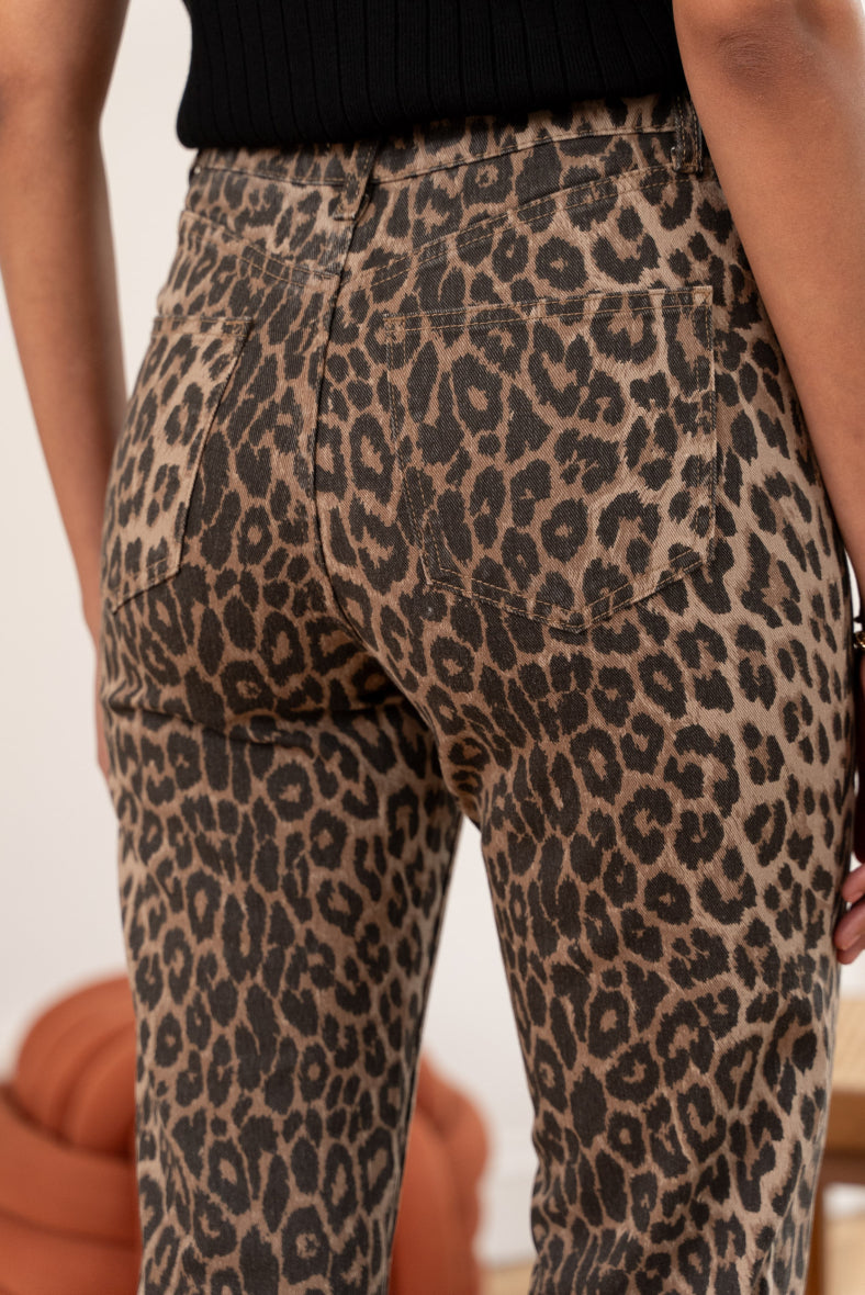 LEA Straight Ankle Jeans LEOPARD