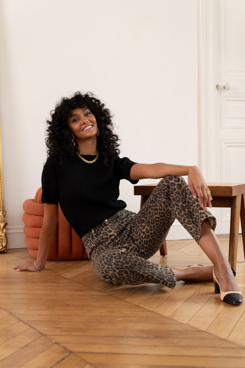 LEA Straight Ankle Jeans LEOPARD