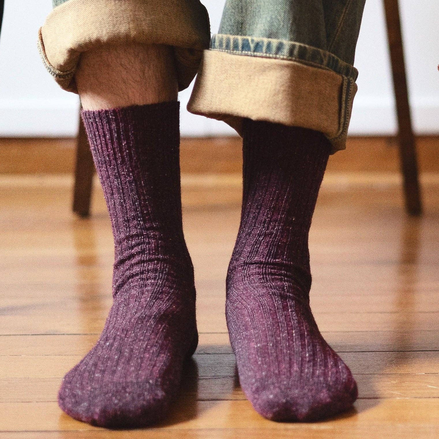 KLUE Silk and Wool DUST STAR socks - Burgundy