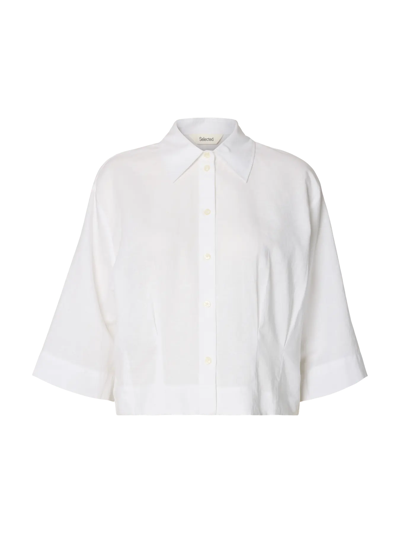 SLFCLEO cropped shirt BRIGHT WHITE