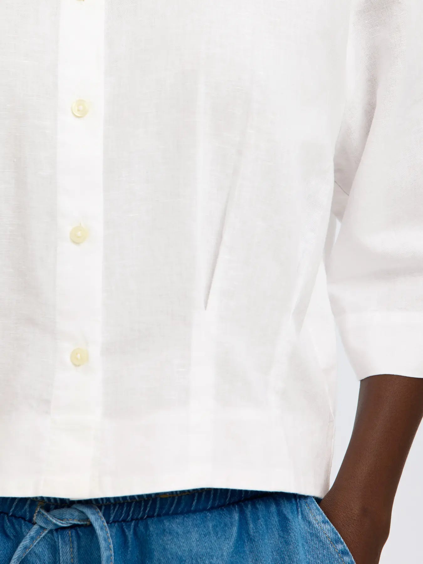 SLFCLEO cropped shirt BRIGHT WHITE