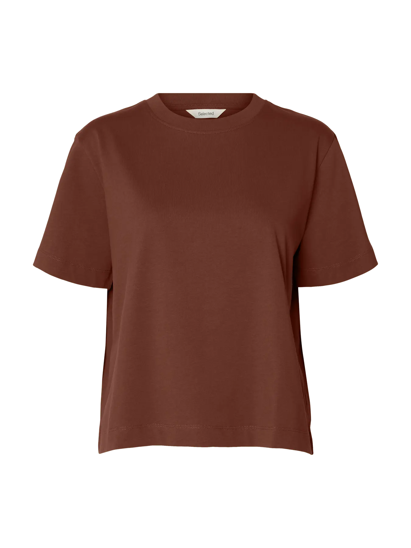 SLFESSENTIAL SS Boxy tee CHERRY MAHOGANY
