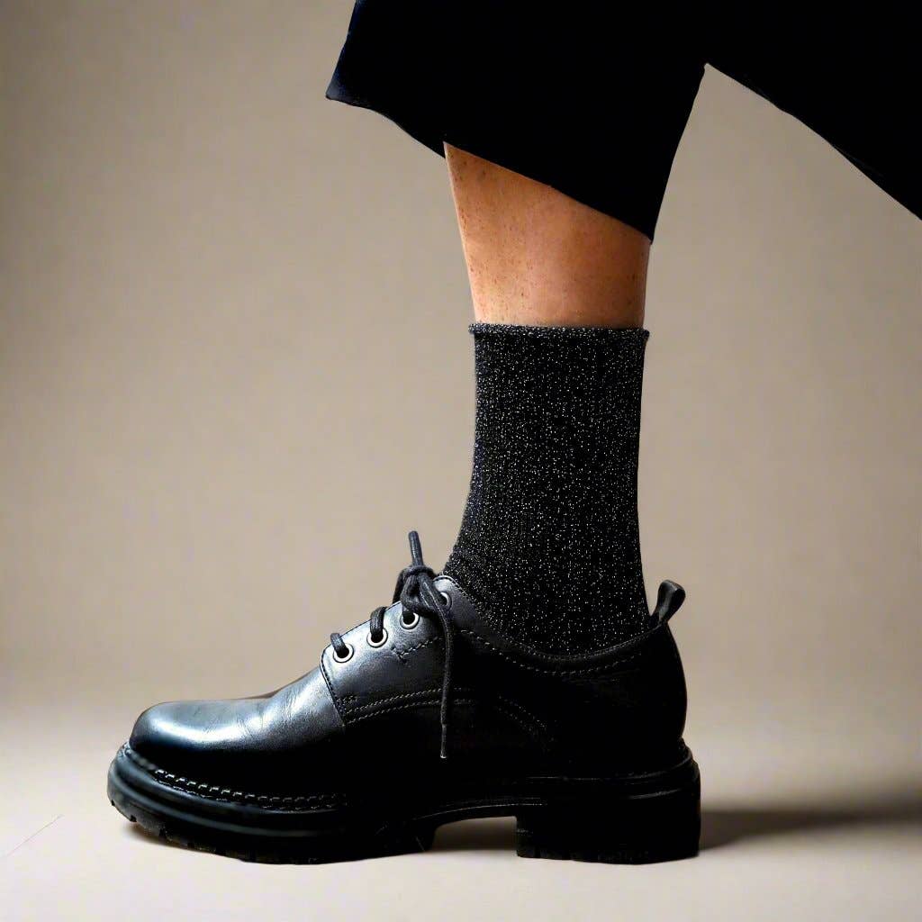 KLUE Glitter Lurex socks - Black