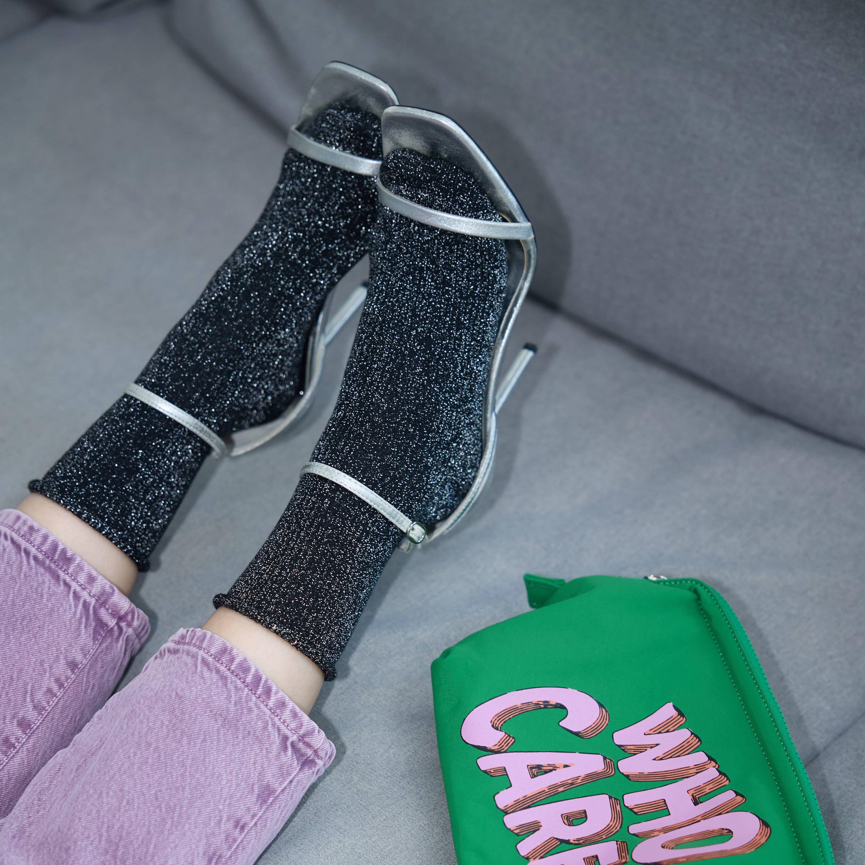 KLUE Glitter Lurex socks - Black