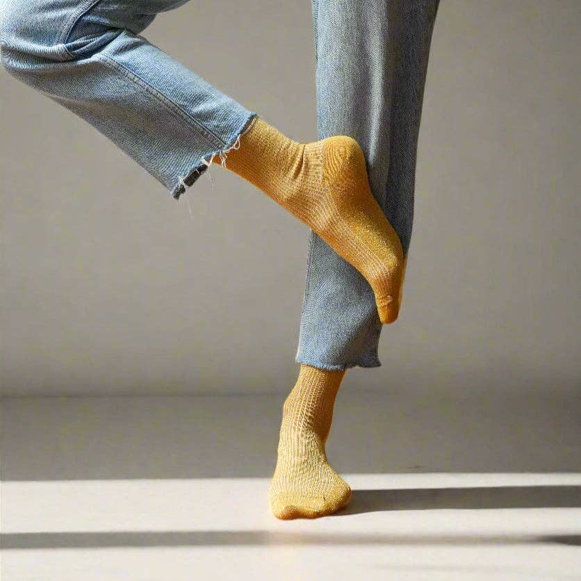 KLUE Glitter Lurex socks - Mustard