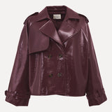 ADRIAAN Vegan Leather Trench BORDEAUX