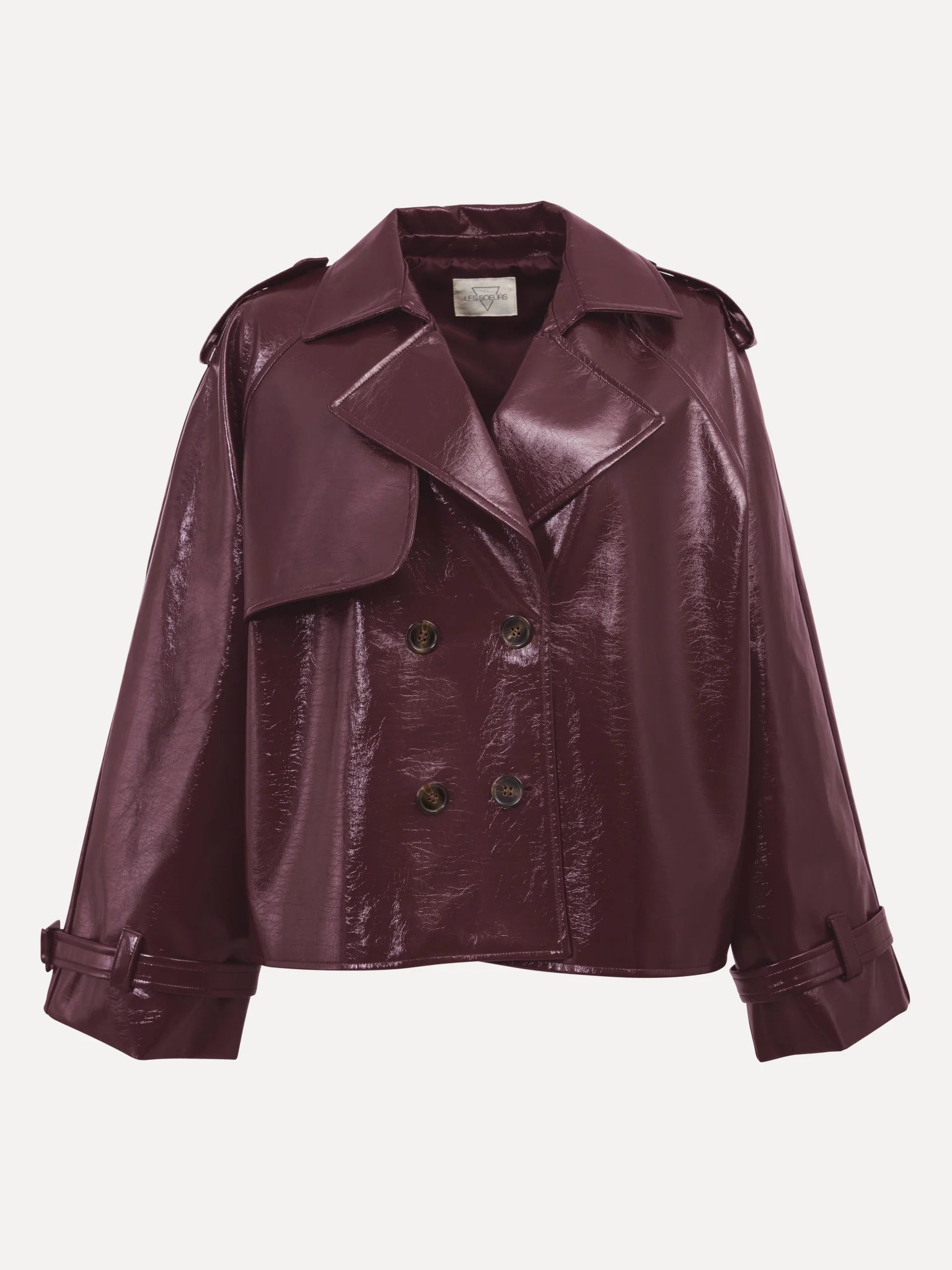 ADRIAAN Vegan Leather Trench BORDEAUX