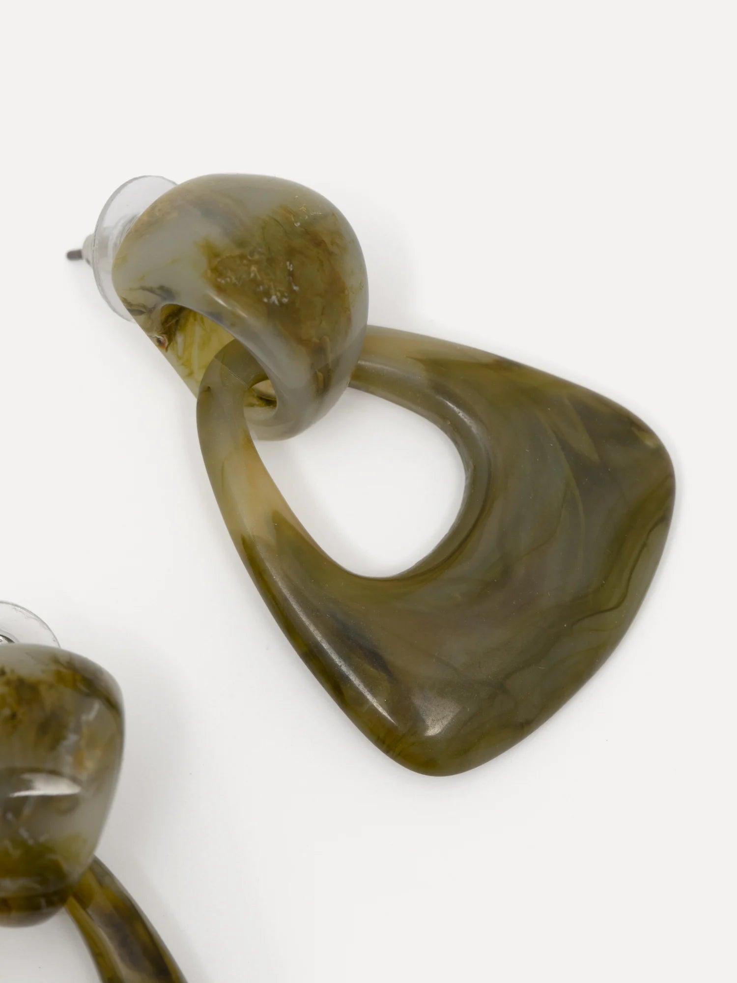 LES SOEURS oorbellen MEREL GREEN MARBLE