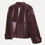 ADRIAAN Vegan Leather Trench BORDEAUX