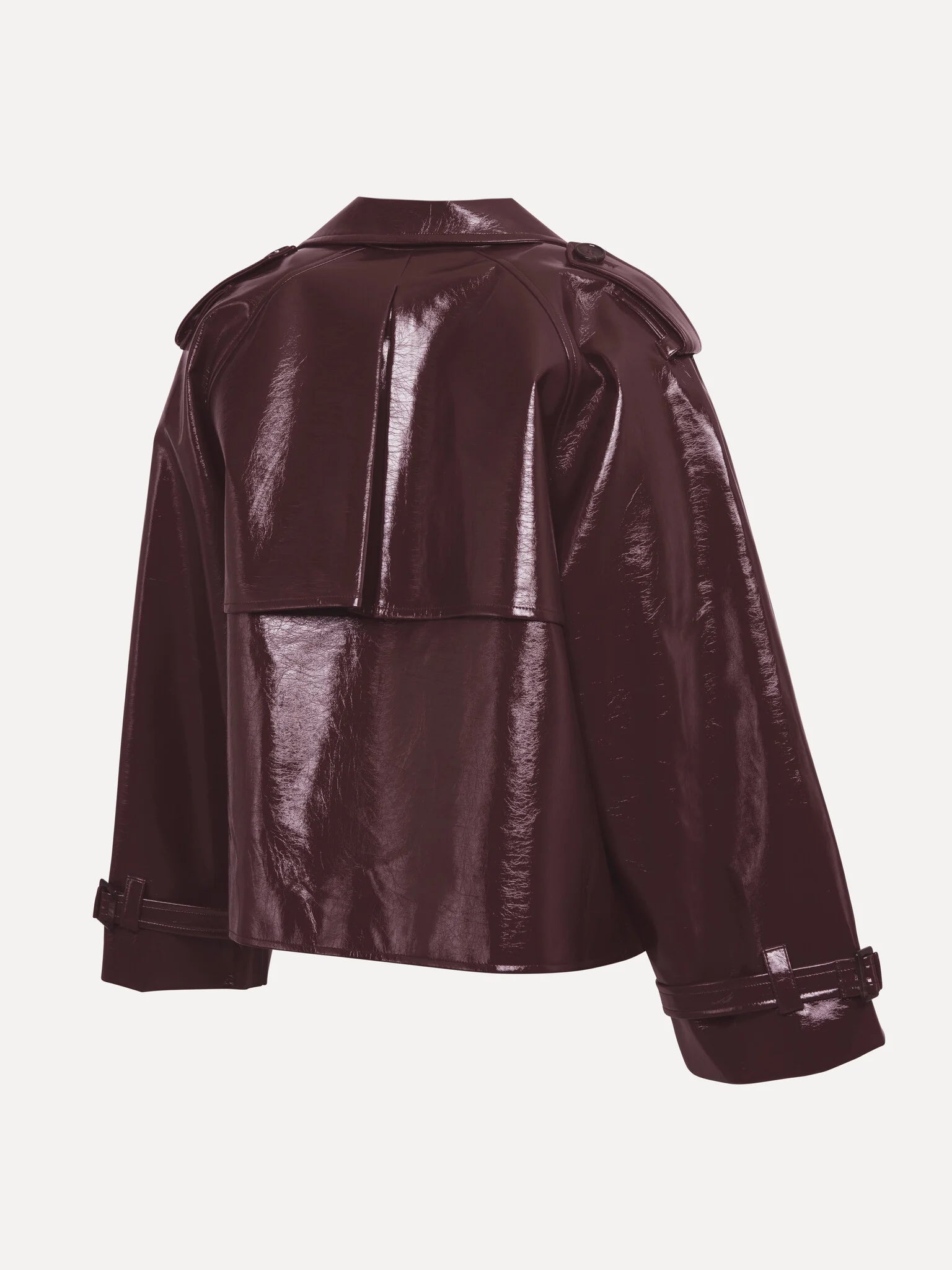 ADRIAAN Vegan Leather Trench BORDEAUX
