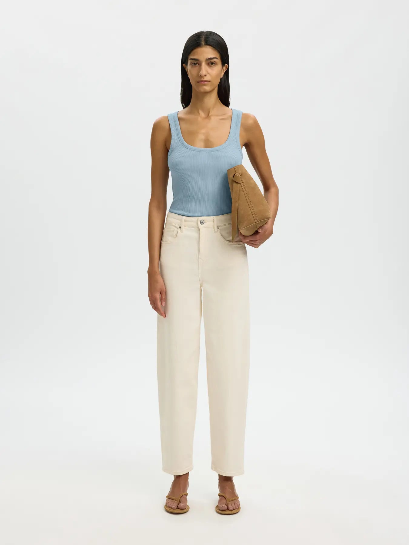 SLWANNA U-Neck Tank Top - Dusty Blue