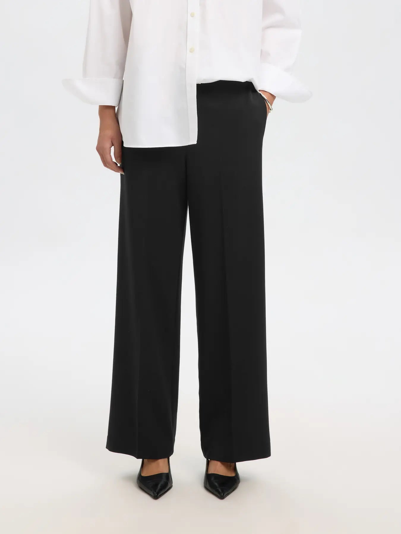 SLFEMMA-TARA MW Wide pants Dark Sapphire
