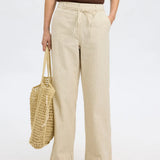 SLFJOHANNE HW Striped pants Birch