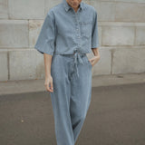 MAYA Wide Leg Jeans BLUE DENIM