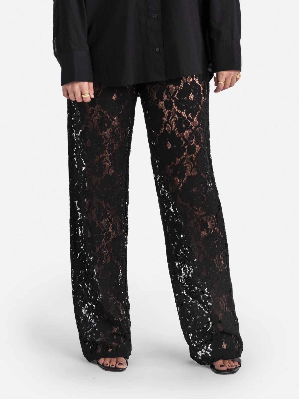 REVA lace trousers BLACK