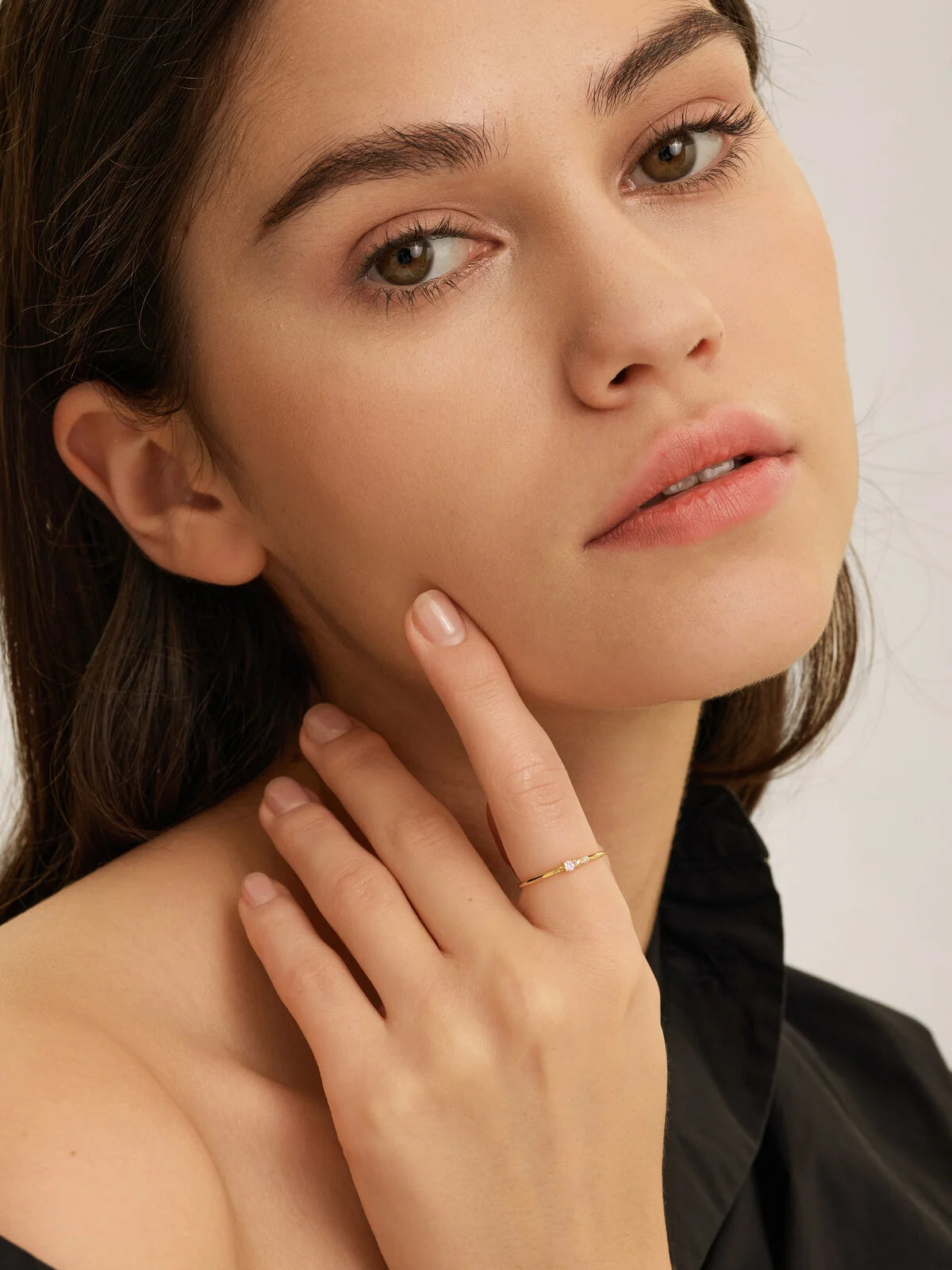 CHLOE Vintage Triple Stone Pink Gold