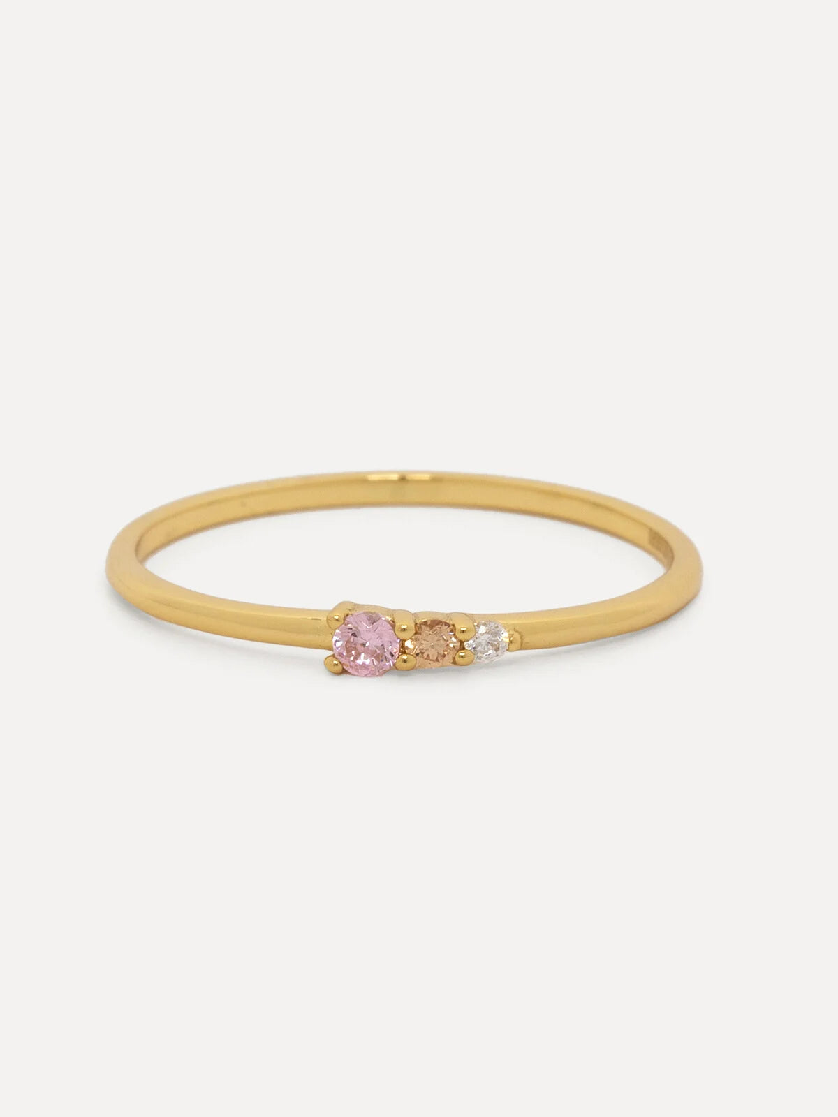 CHLOE Vintage Triple Stone Pink Gold