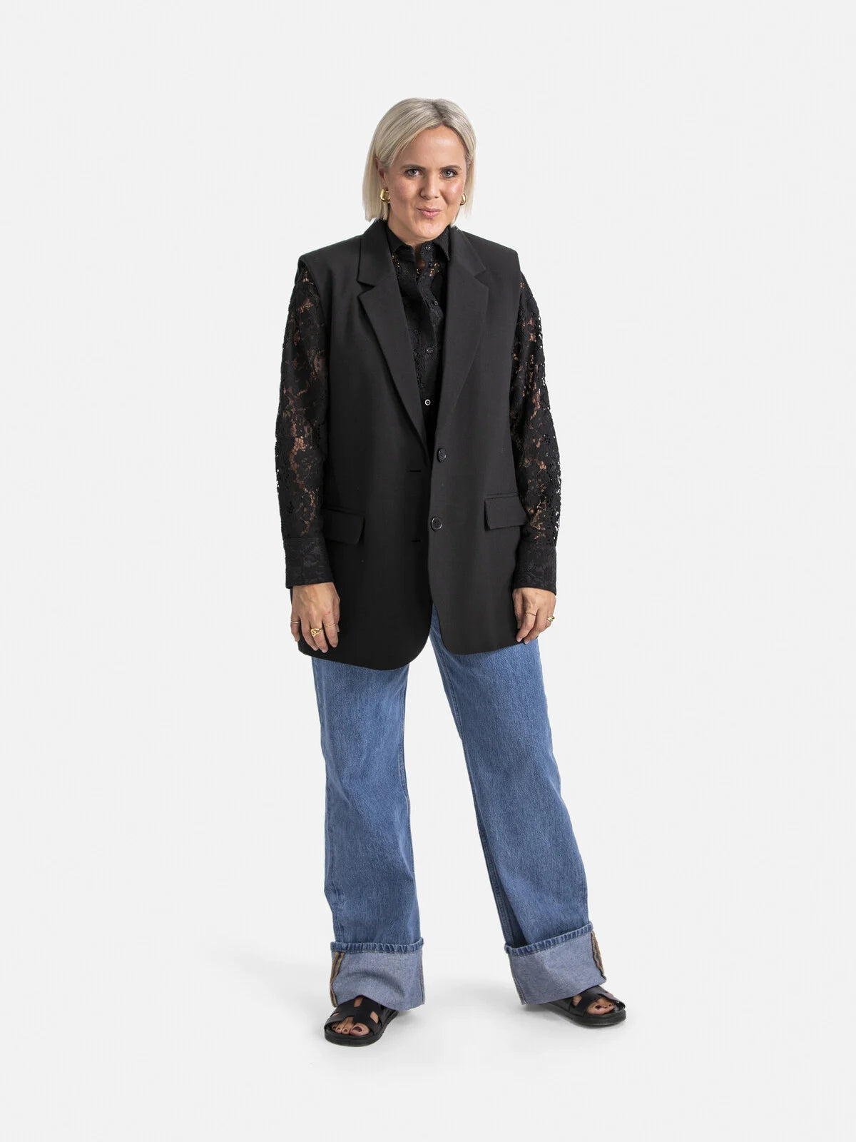DAISY Sleeveless Blazer BLACK