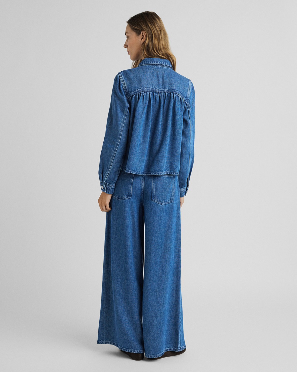 MSCHAGO RUE wide pants MID BLUE WASH