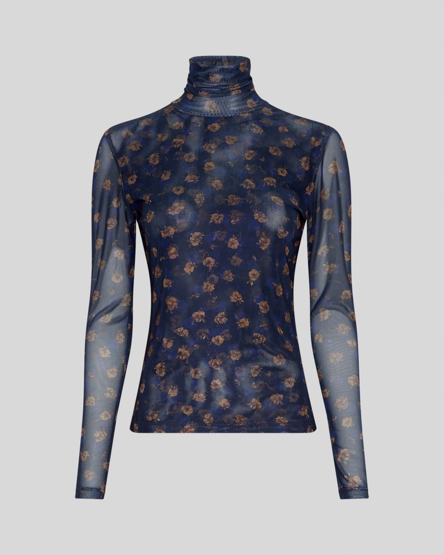 Ginie Illenora LS Top AOP - Mari Blue