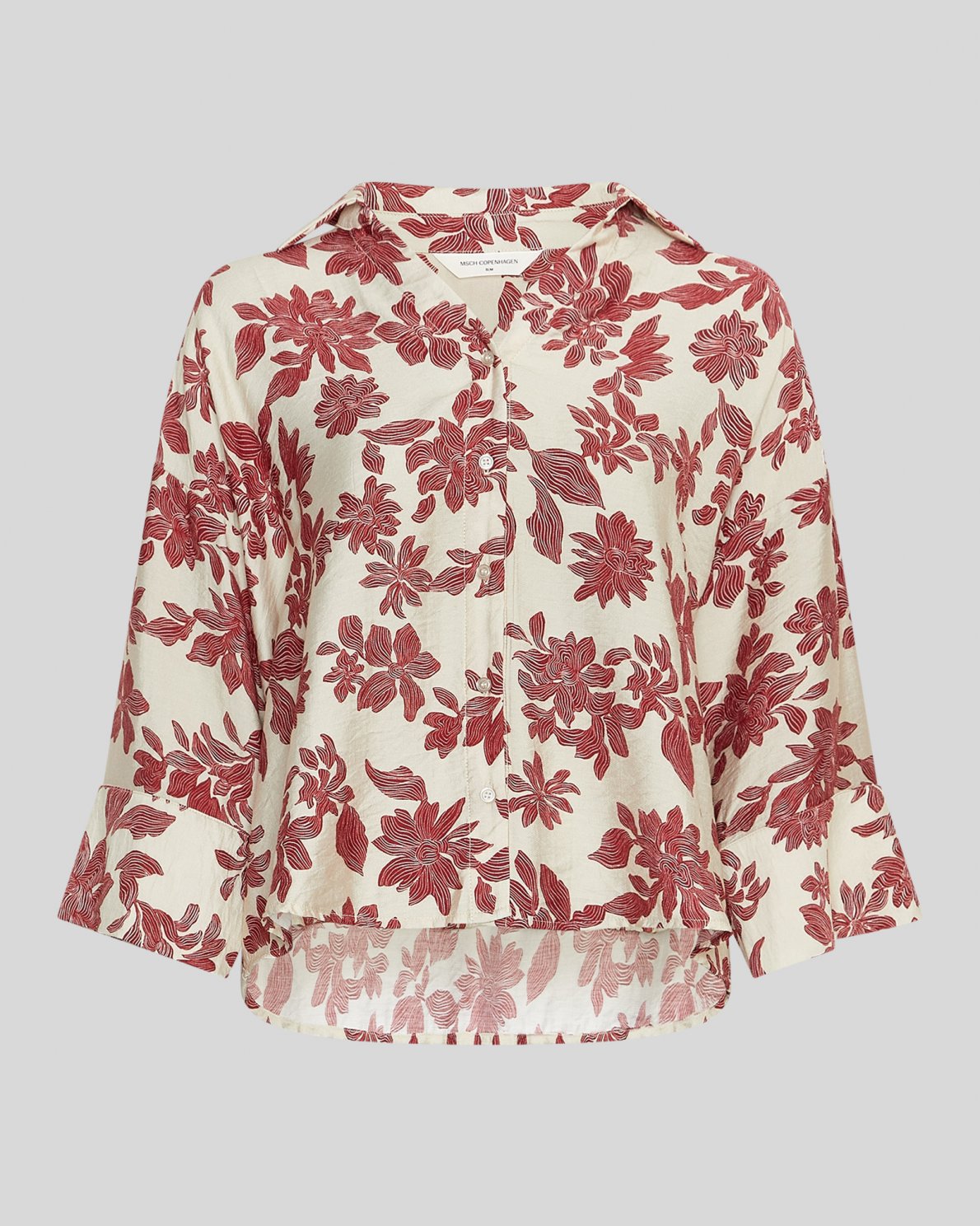 MSCHVILDANA 3/4 shirt RHUBARB FLOWERS