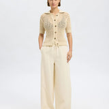 SLFTENNI HW Relaxed Denim Pants Ecru