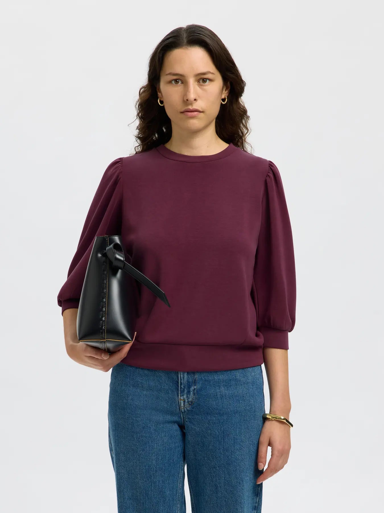 SLFTENNY 3/4 Sweat Top - Fig