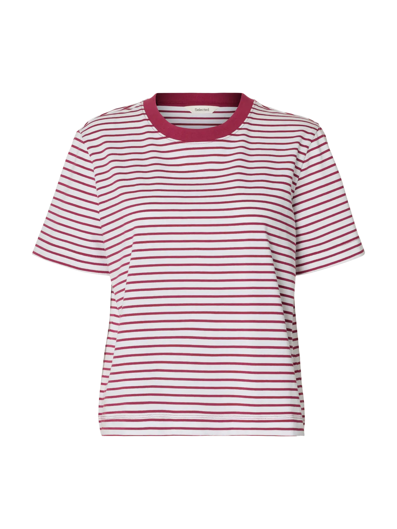SLWESSENTIAL SS Striped boxy tee ANEMONE STRIPES