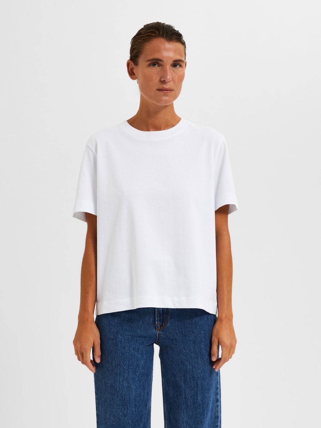 SLFESSENTIAL SS Boxy Tee WHITE