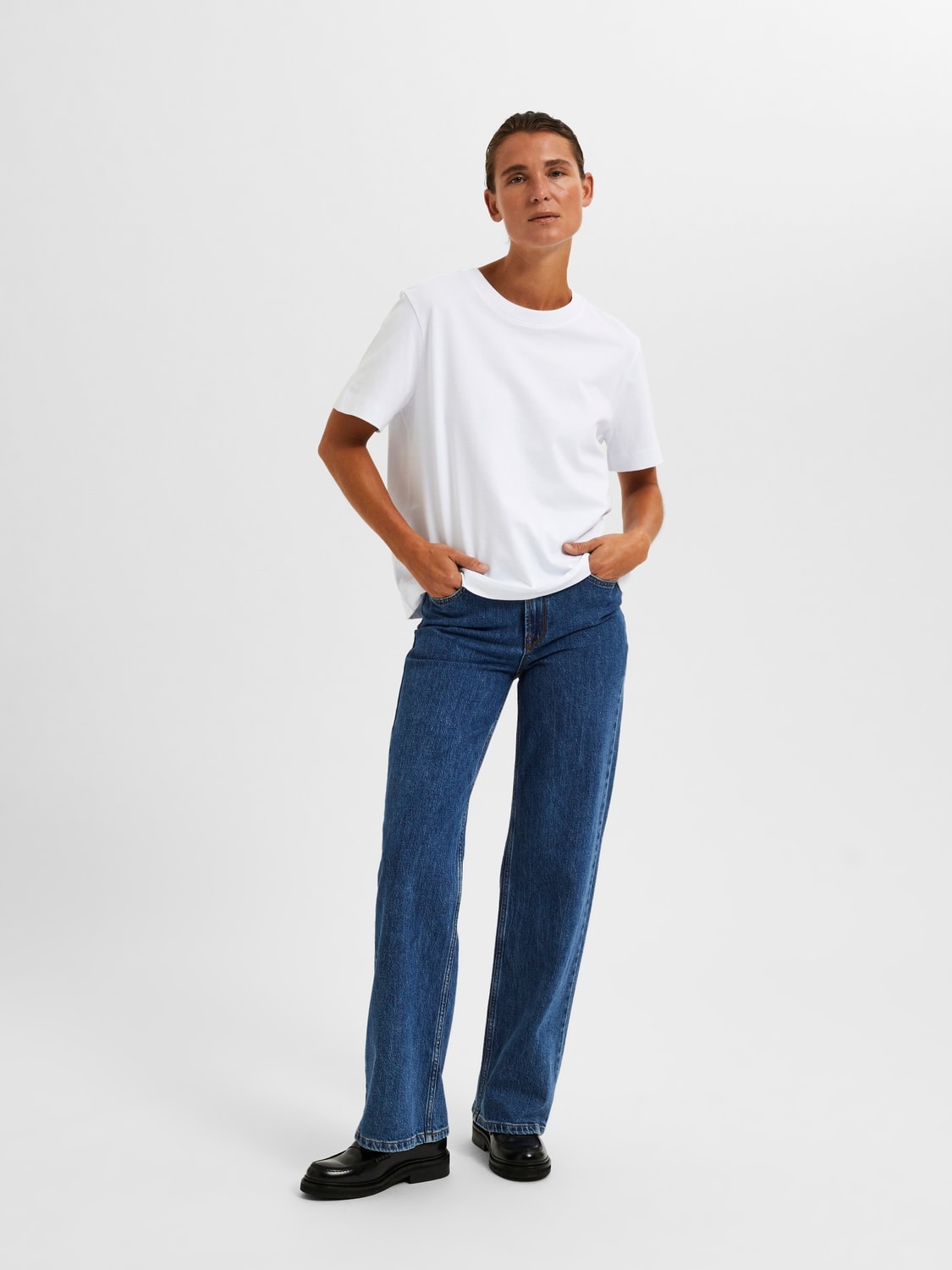SLFESSENTIAL SS Boxy Tee WHITE