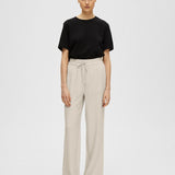SLFVIVA GULIA hw long linen pants SANDSHELL