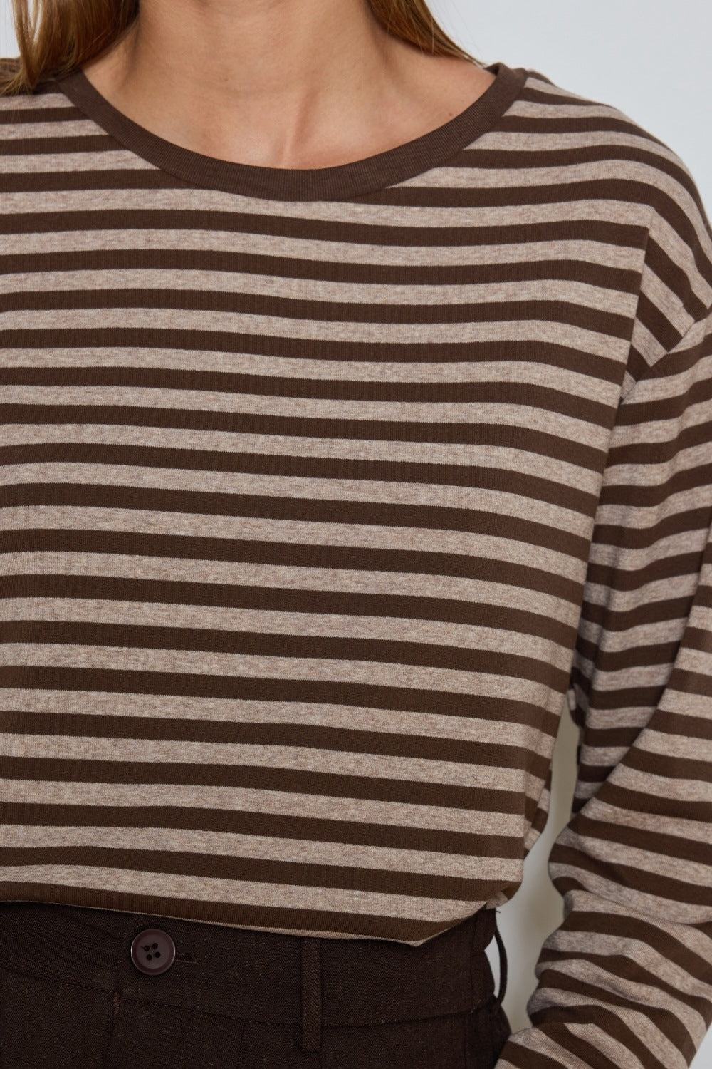 LEA Top Brown Striped