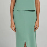 ZAKIA Skirt with slit Green