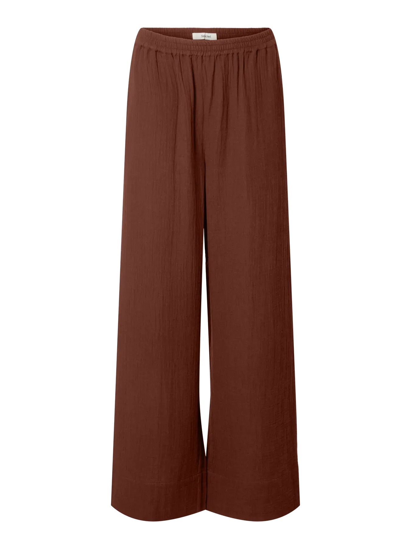 SLFANNIE HW wide pants - Cherry Mahogany