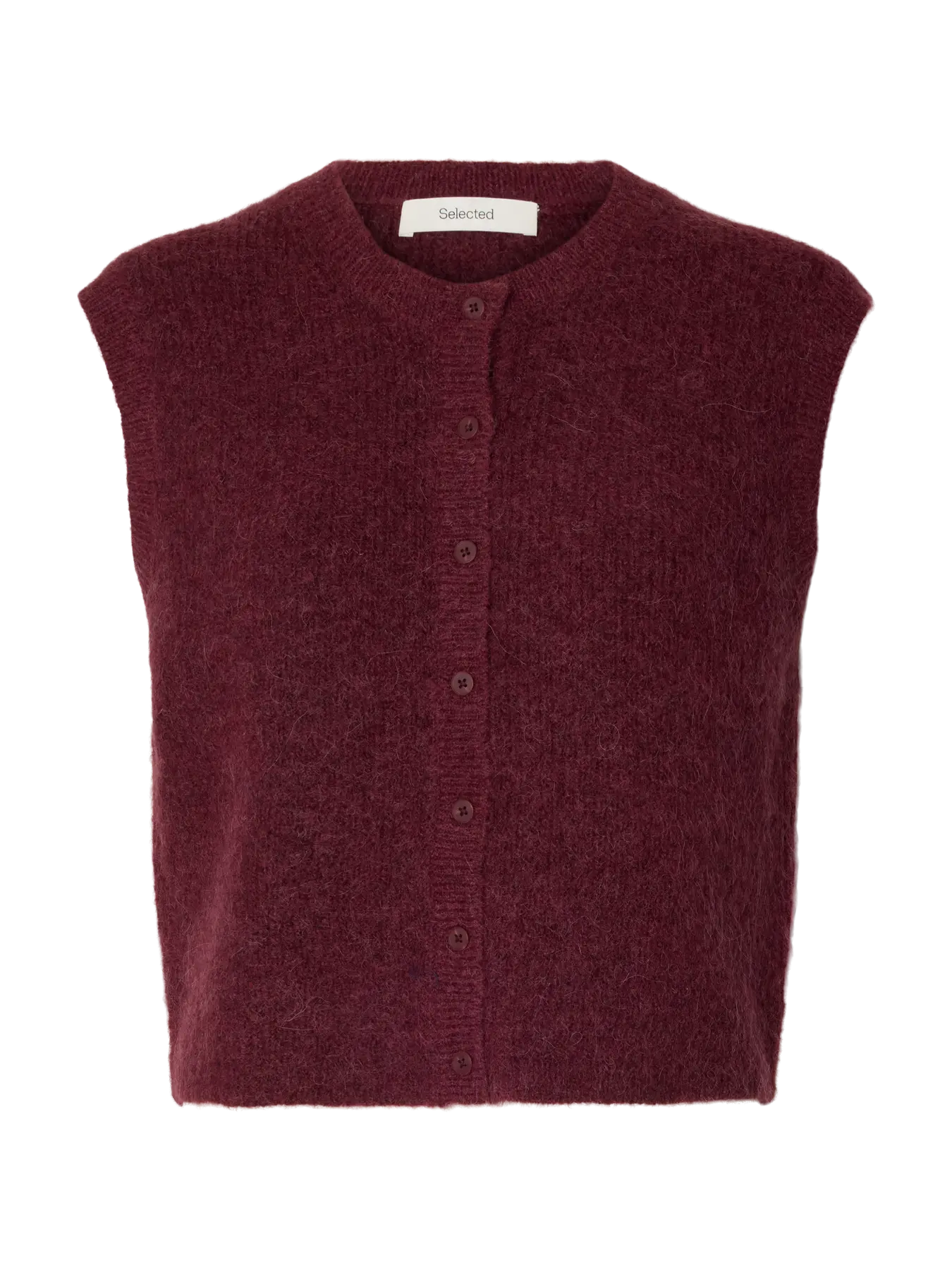 SLWLULU button O-neck vest TAWNY PORT