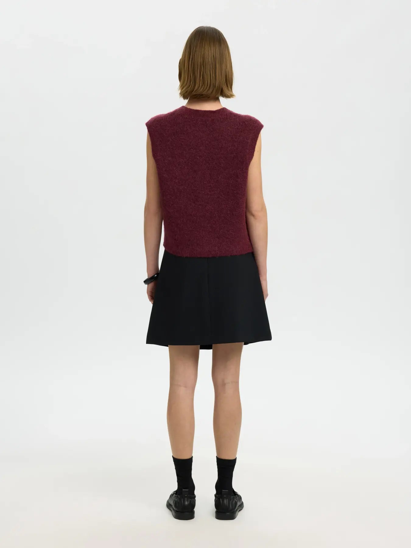 SLWLULU button O-neck vest TAWNY PORT