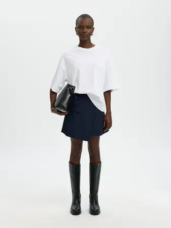 SLFTORA HW Short asymetric skirt DARK SAPPHIRE