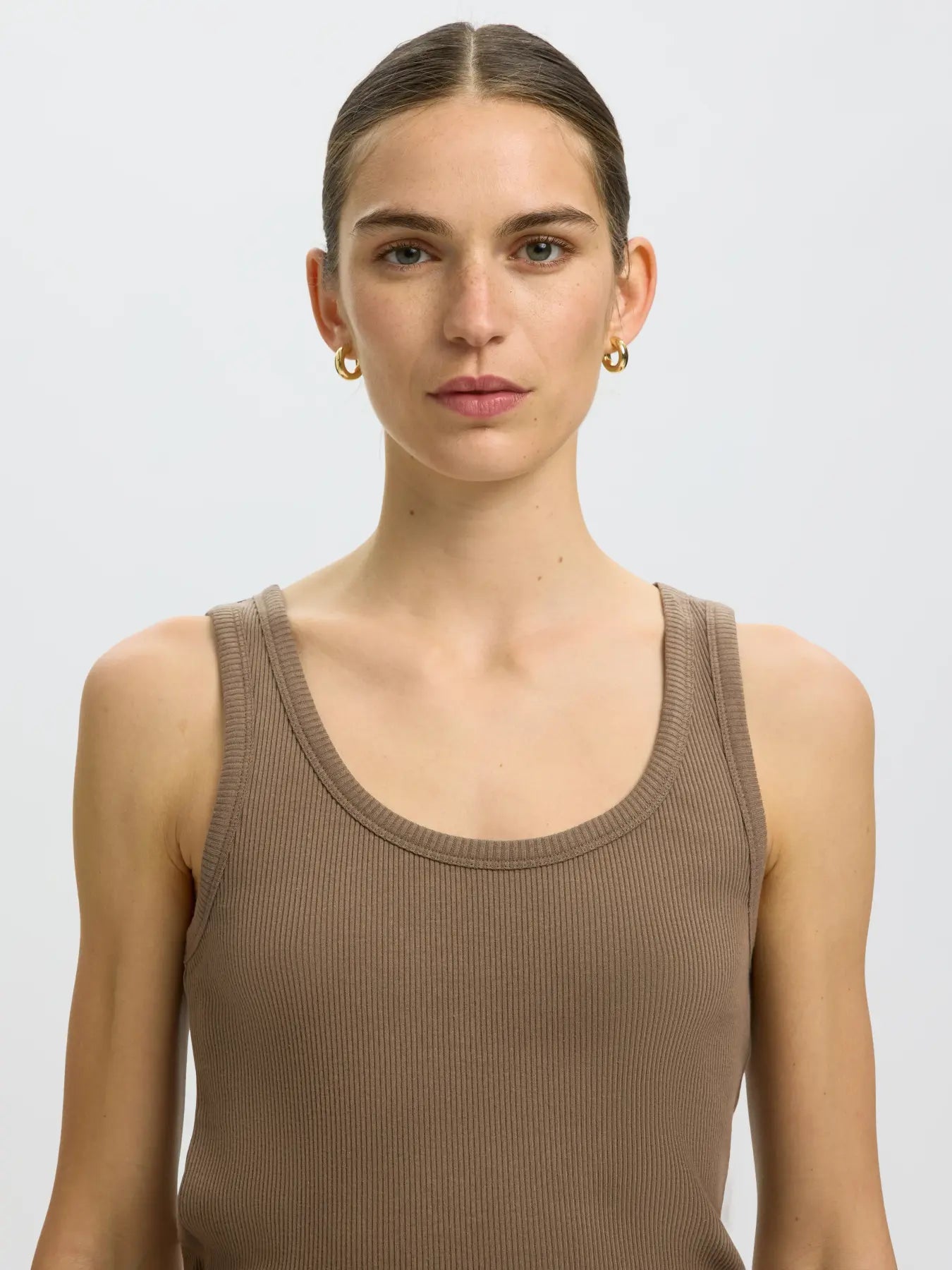 SLWANNA U-neck tank top CHOCOLATE CHIP