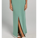ZAKIA Skirt with slit Green