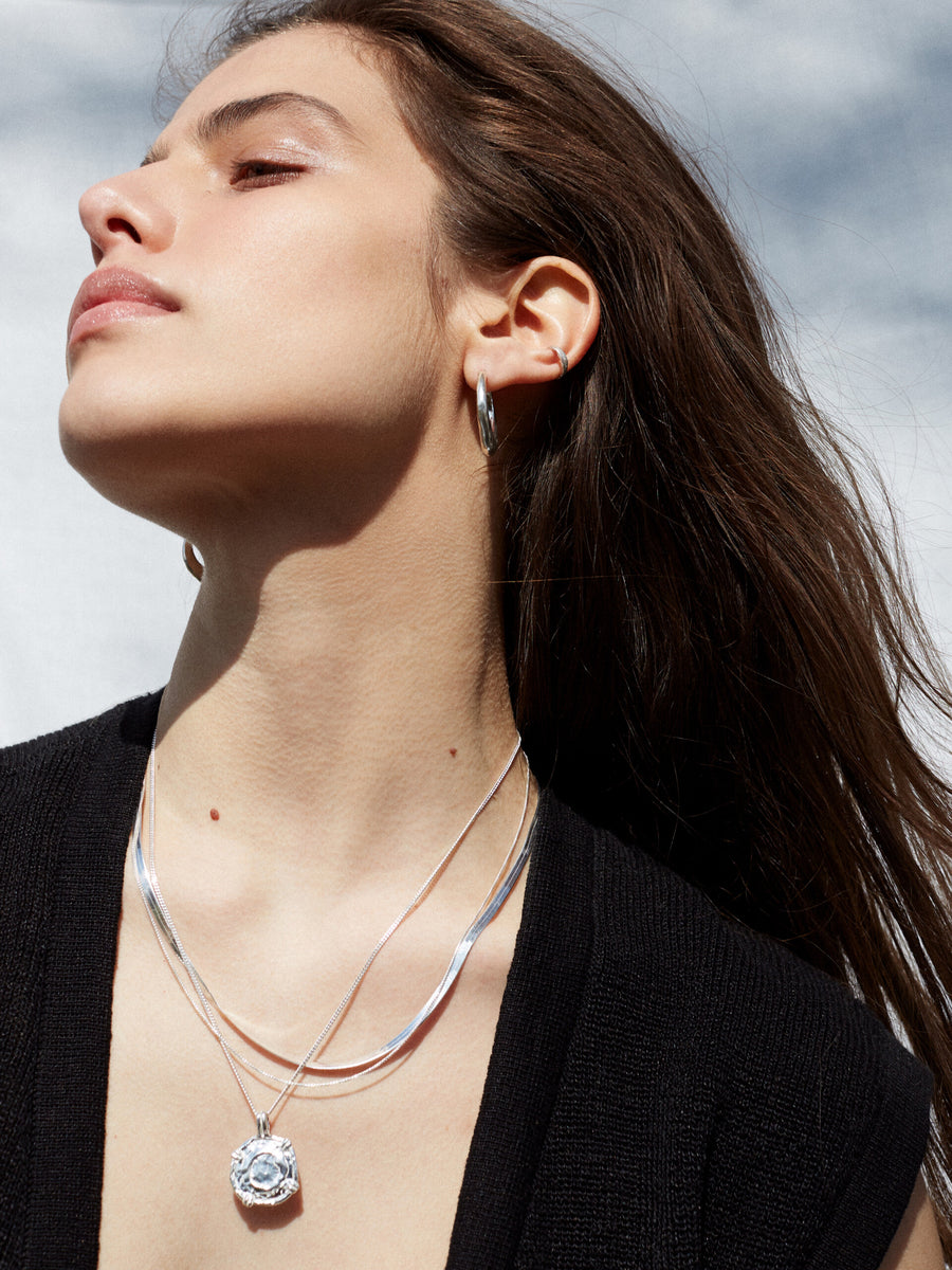 FLAT SNAKE necklace⎜Silver
