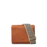 AUDREY mini⎜Camel checkered classic leater