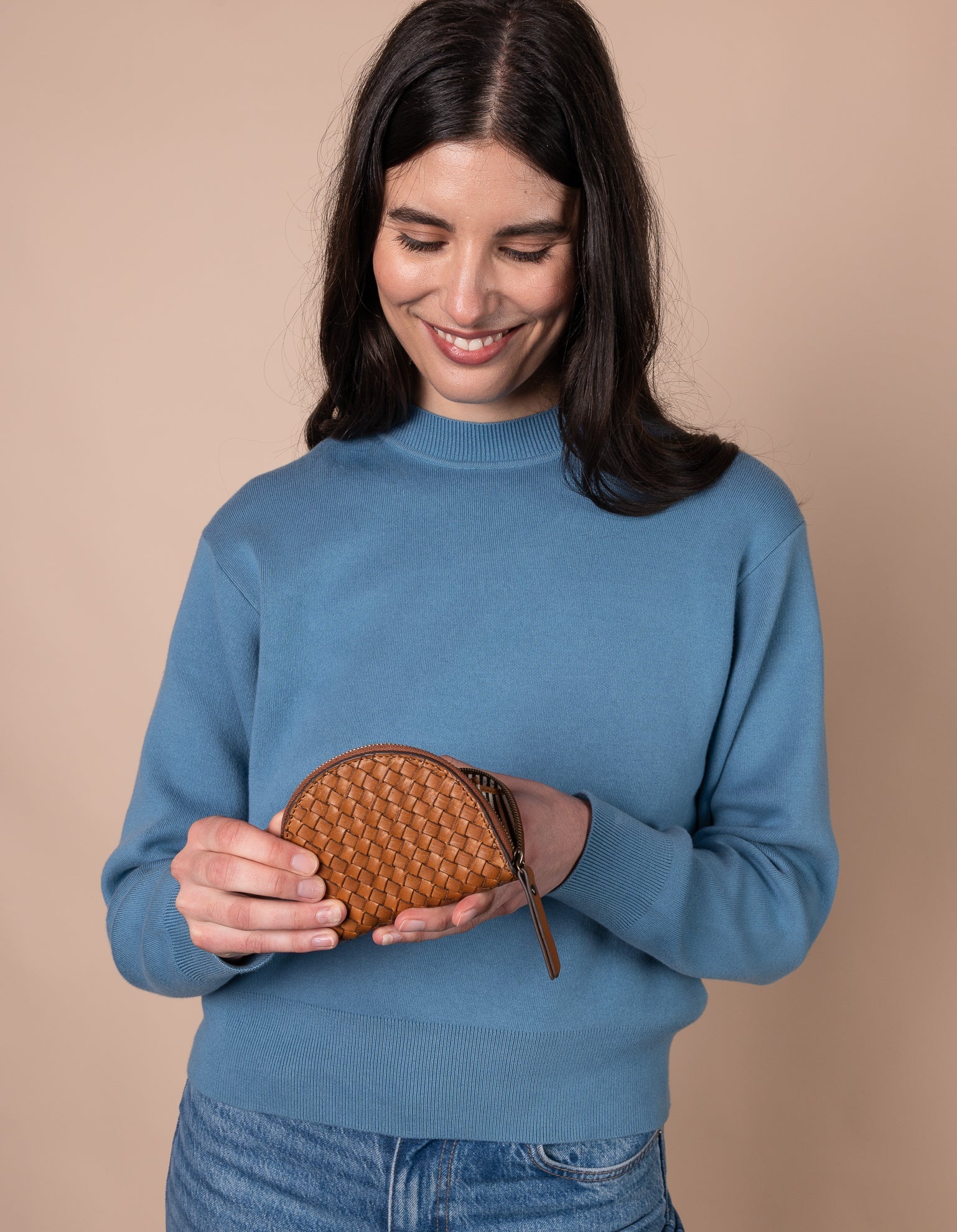 LAURA Coin purse woven classic leather